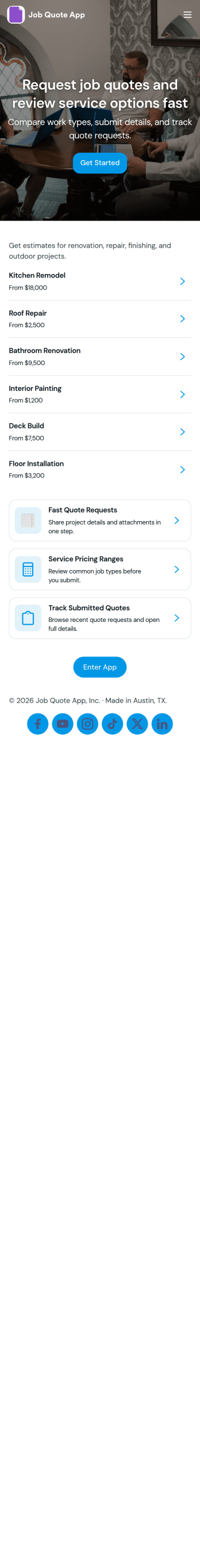 Job Quote App Template