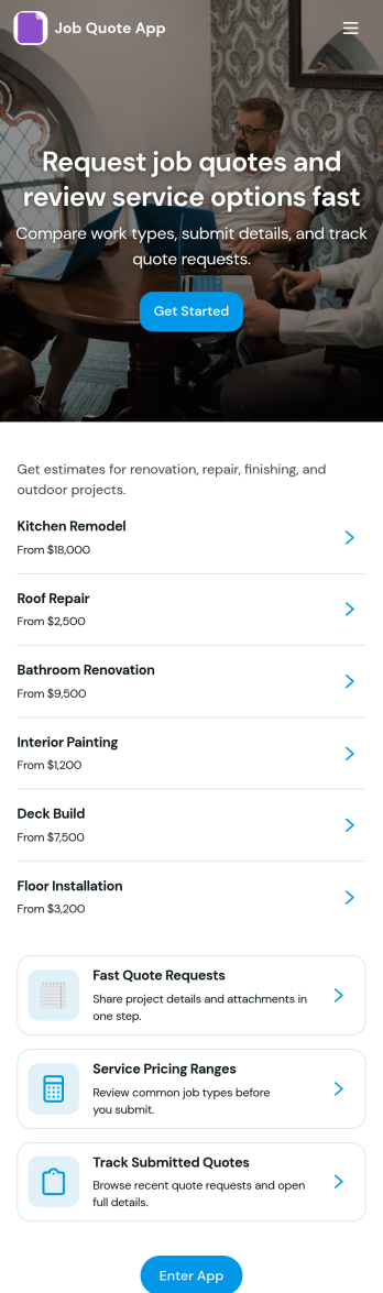 Job Quote App Template