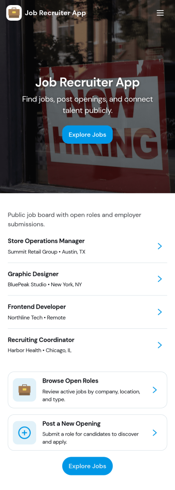 Job Recruiter App Template