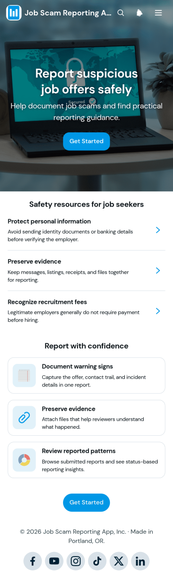 Job Scam Reporting App Template