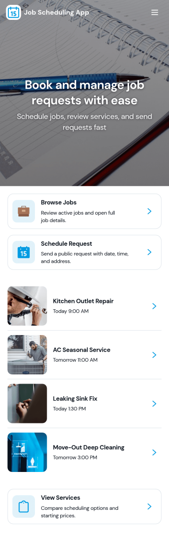 Job Scheduling App Template