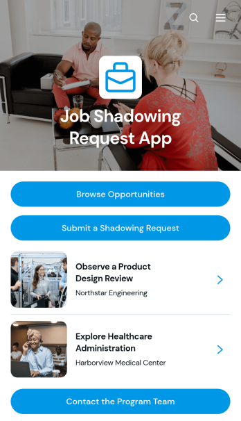 Job Shadowing Request App Template