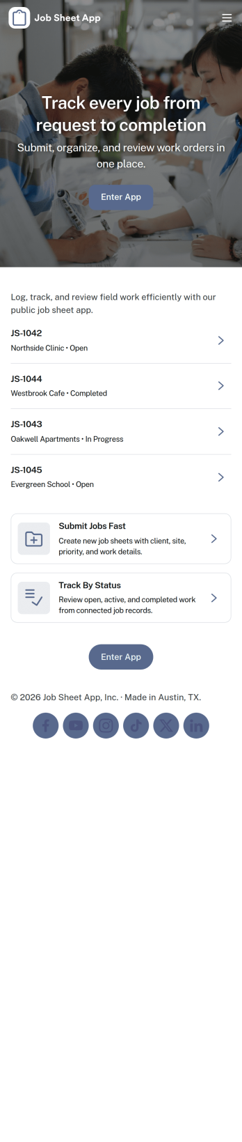 Job Sheet App Template