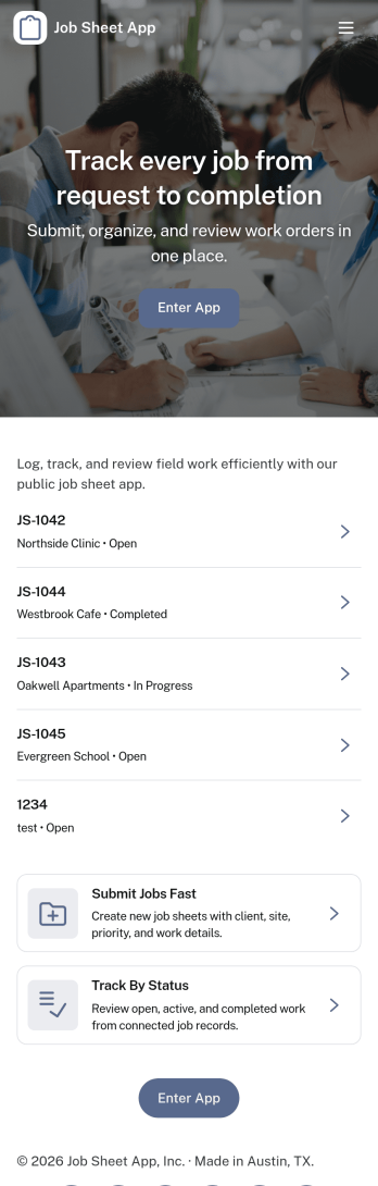 Job Sheet App Template