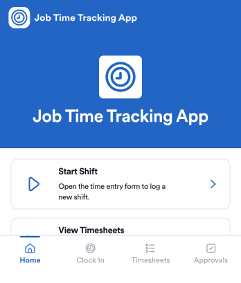 Job Time Tracking App Template