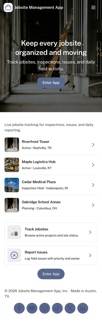 Jobsite Management App Template