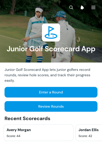 Junior Golf Scorecard App Template