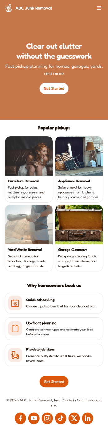 Junk Removal App Template
