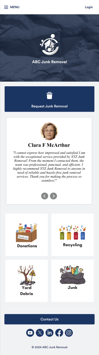Junk Removal App Template