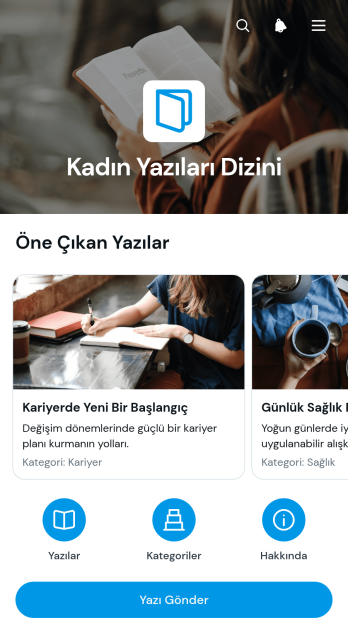 Kadınlara Yönelik Yazı Dizini Uygulama Șablonu