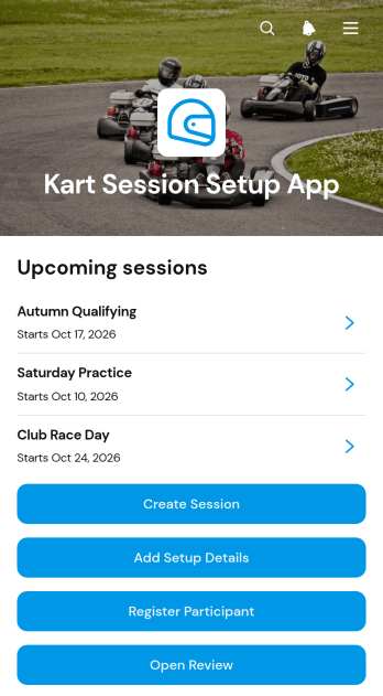 Kart Session Setup App Template