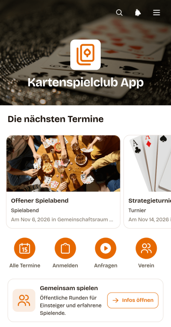 Kartenspielclub-App
