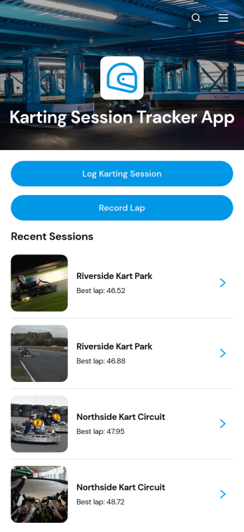 Karting Session Tracker App Template