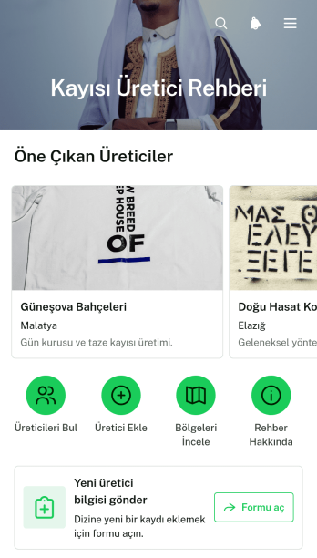 Kayısı Üreticileri Rehberi Uygulama Șablonu