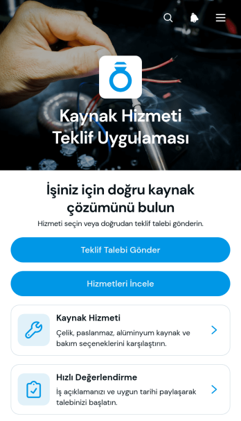 Kaynak Hizmeti Teklif Uygulama Șablonu