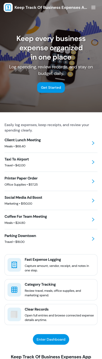 Keep Track of Business Expenses App Template