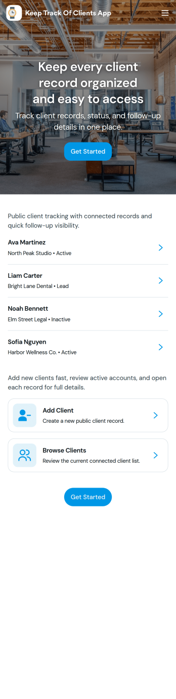 Keep Track of Clients App Template