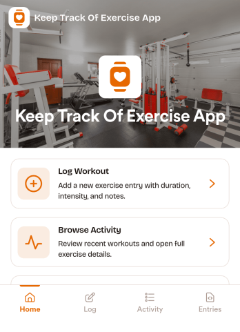 Keep Track of Exercise App Template