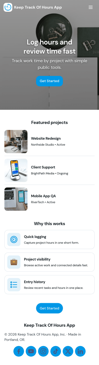 Keep Track of Hours App Template