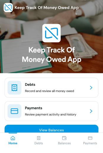 Keep Track of Money Owed App Template