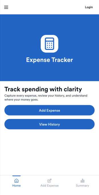 Keeping Track of Expenses App Template