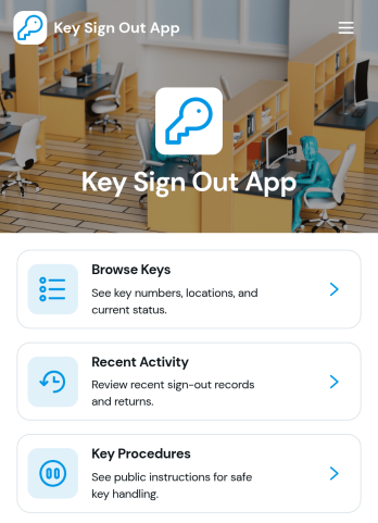 Key Sign Out App Template
