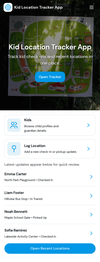 Kid Location Tracker App Template