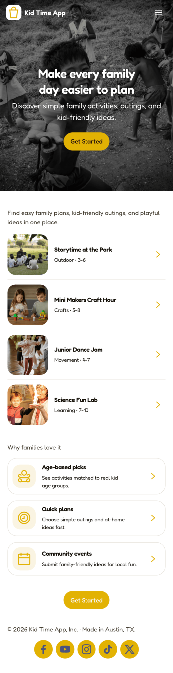 Kid Time App Template