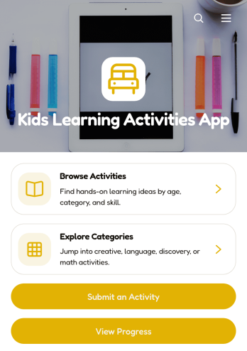 Kids Learning Activities App Template