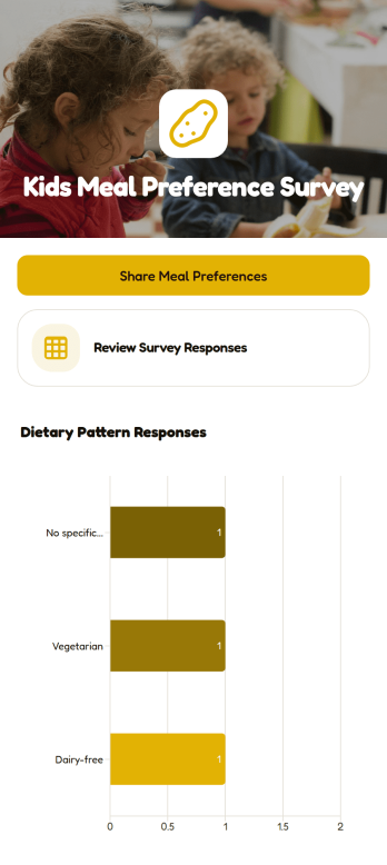Kids Meal Preference Survey App Template