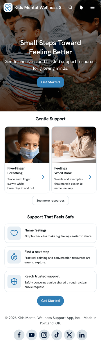 Kids Mental Wellness Support App Template