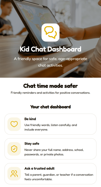 Kids Safe Chat App Template