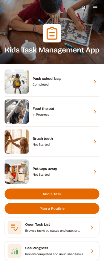 Kids Task Management App Template