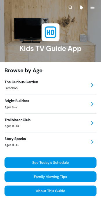 Kids TV Guide App Template