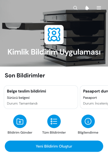 Kimlik Bildirim Uygulama Șablonu