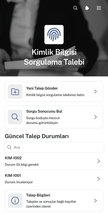Kimlik Sorgulama Talebi Uygulama Șablonu