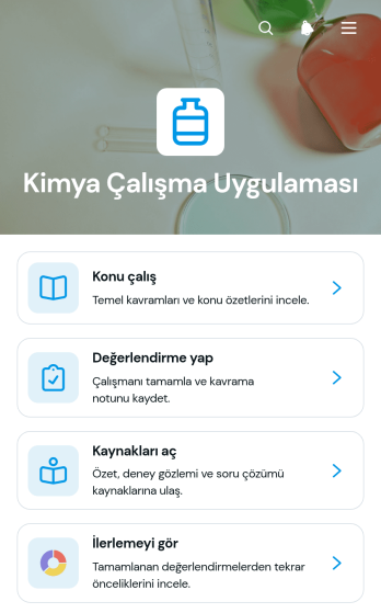 Kimya Çalışma Uygulama Șablonu
