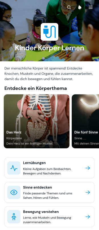Kinderkörper-Lern-App
