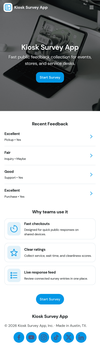 Kiosk Survey App Template