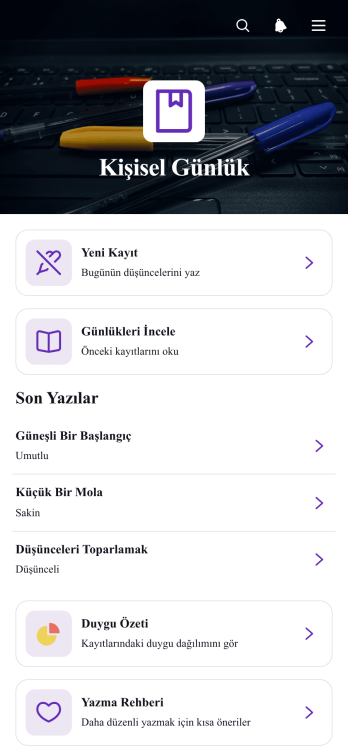 Kişisel Günlük Uygulama Șablonu