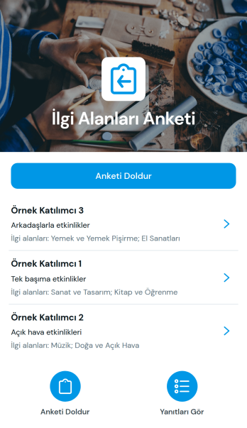 Kişisel İlgi Alanları Anketi Uygulama Șablonu