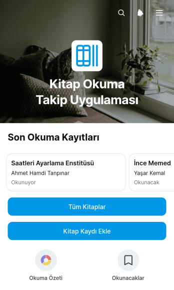 Kitap Okuma Takip Uygulama Șablonu