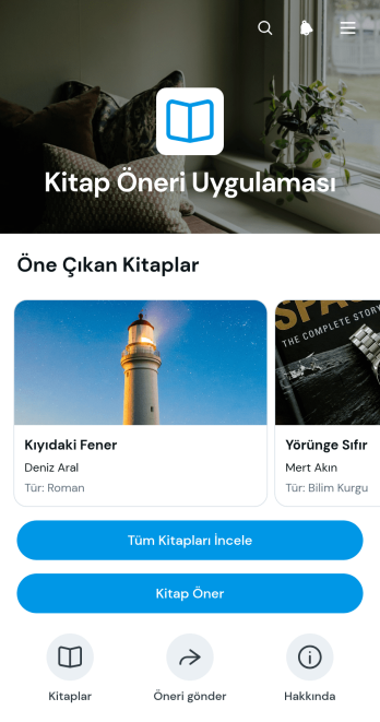 Kitap Öneri Uygulama Șablonu