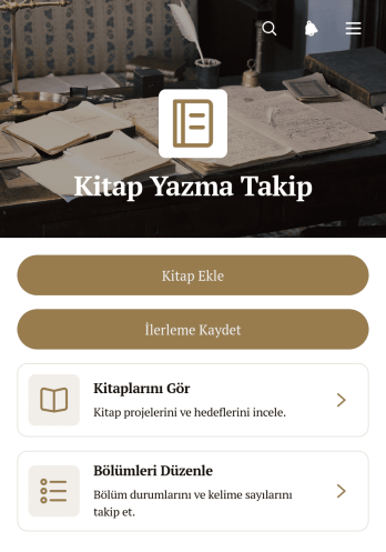 Kitap Yazma Takip Uygulama Șablonu