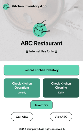Kitchen Inventory App Template