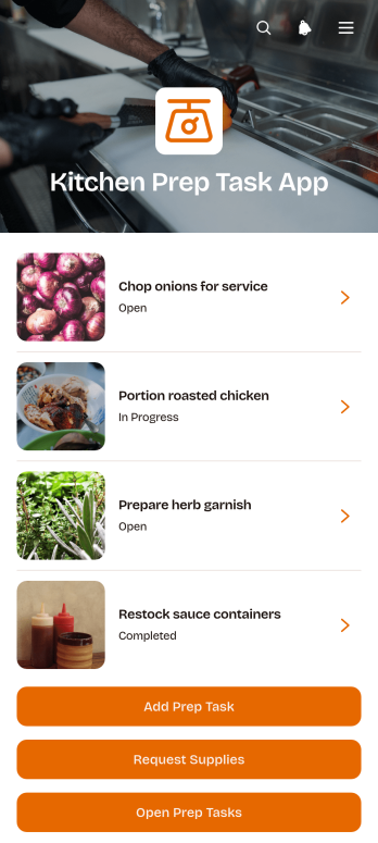 Kitchen Prep Task App Template