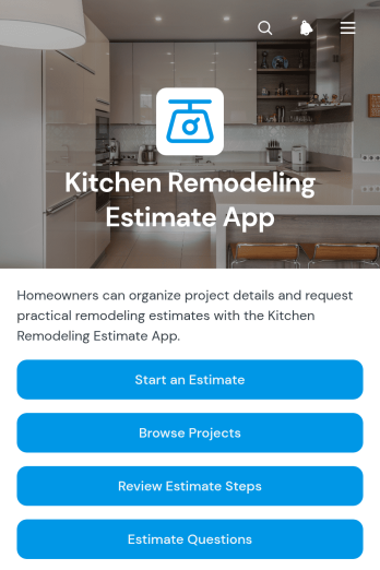 Kitchen Remodeling Estimate App Template