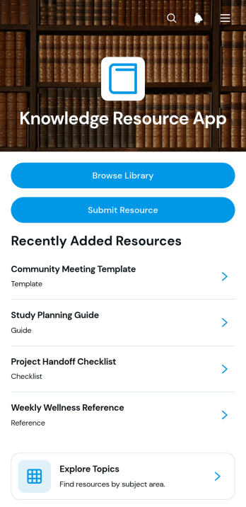 Knowledge Resource App Template