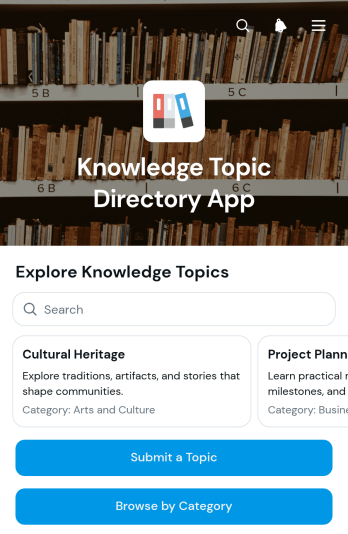 Knowledge Topic Directory App Template