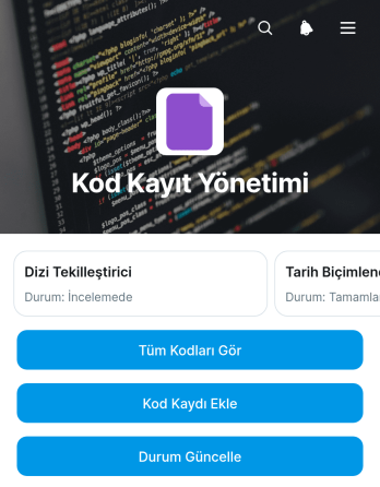 Kod Kayıt Yönetimi Uygulama Șablonu